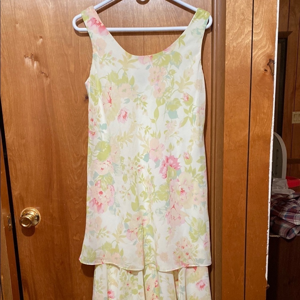 Metaphor Sleeveless Floral Size 8 Midi Dress Summer Wedding Guest Pastel